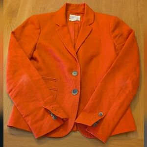 Women's J Crew Schoolboy Linen Blazer, Orange, Size 0